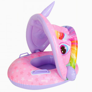 IN13 - SALVAVIDAS INFANTIL UNICORNIO CON TOLDO 75CM