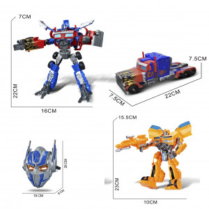TR10 -  ROBOT TRANSFORMABLE EN CAMION ROJO Y MASCARA TRANSFORMERS