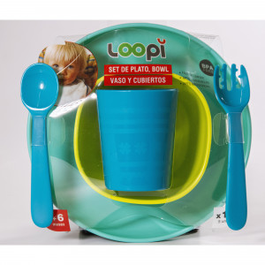 9176 - SET DE PLATO BOWL VASO Y CUBIERTOS