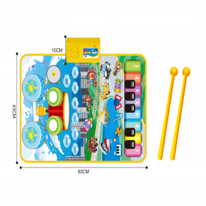 AM14 - ALFOMBRA MUSICAL DE TELA 3 EN 1 ANIMALES MARINOS