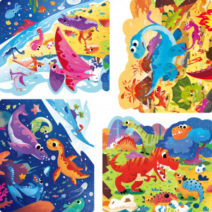 RP97 - BLOQUES ROMPECABEZS 4 EN 1 DINOSAURIOS