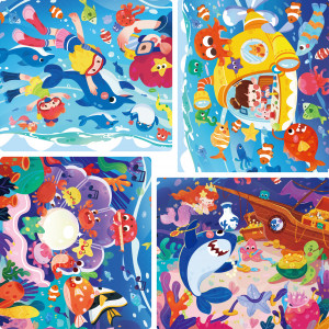 0RP98 - BLOQUES ROMPECABEZAS 4 EN 1 OCEANO