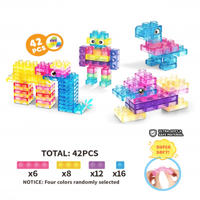 CU40 - BLOQUES DE CONSTRUCCION TRASLUCIDOS TIPO GOMA SQUISHY